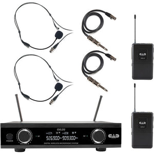 CAD Digital Wireless Dual Bodypack Microphone System Ah Frequency