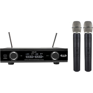 CAD Digital Wireless Dual Handheld Microphone System With D38 Capsule AH Frequency Band